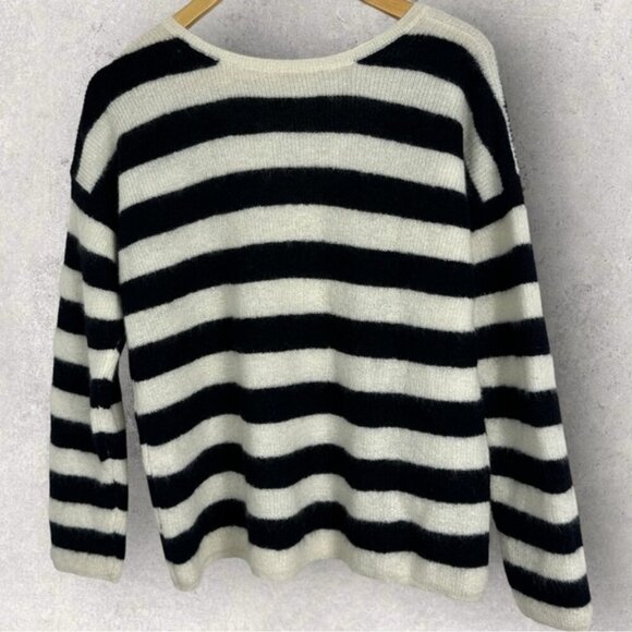 Sezane Nelson Jumper Sweater Striped Size Medium French Knit Mohair Alpaca Pull - Picture 6 of 16